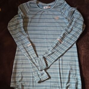 New Balance Blue/Grey Stripped Running Longsleeve